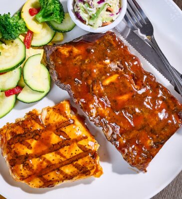 Spicy Peach BBQ Chicken & Ribs
