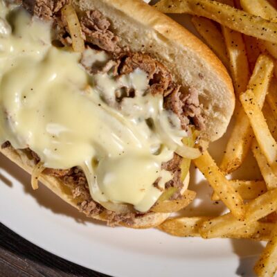 Philly Cheesesteak with fries